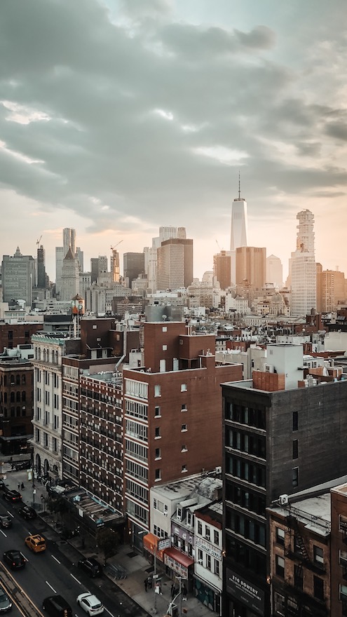 The sunset over Manhattan