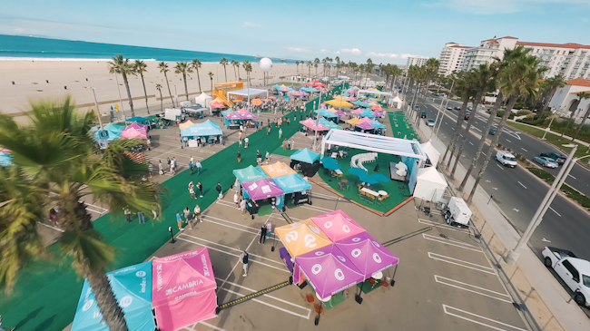 An aerial view of booths at the FutureProof Finance Festival