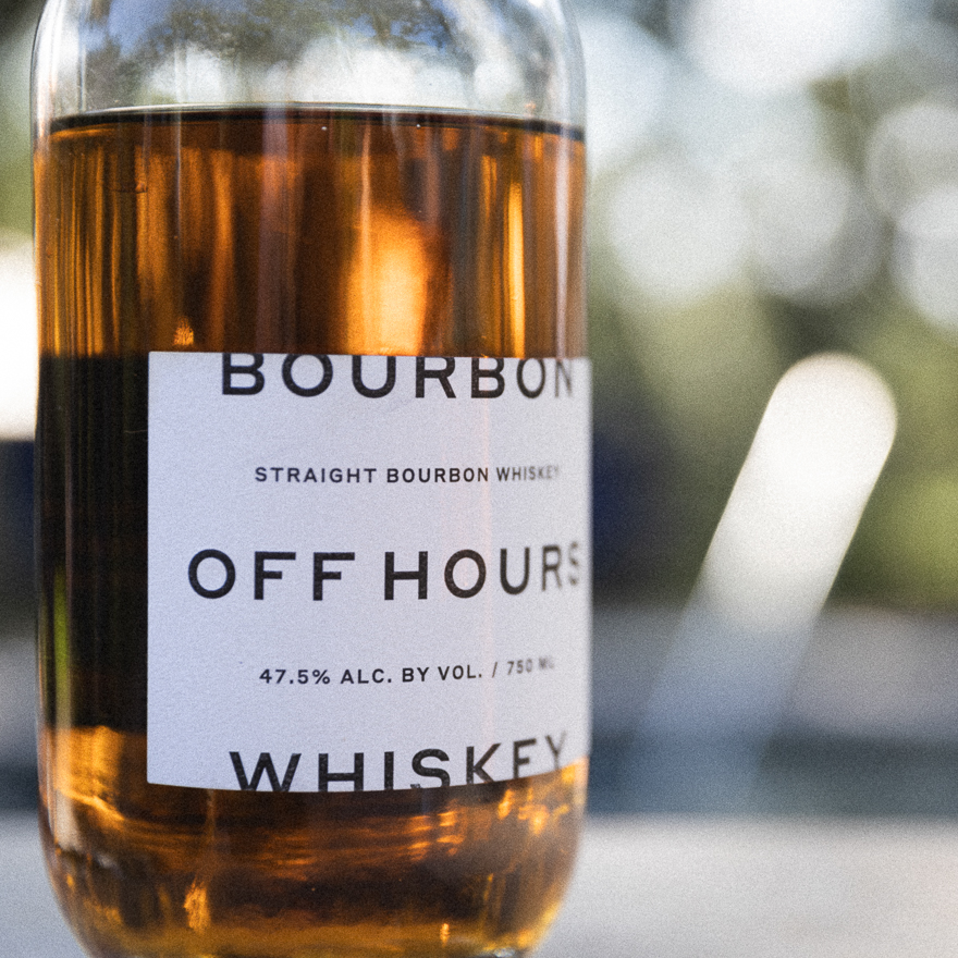 A bottle of Off Hours Whiskey