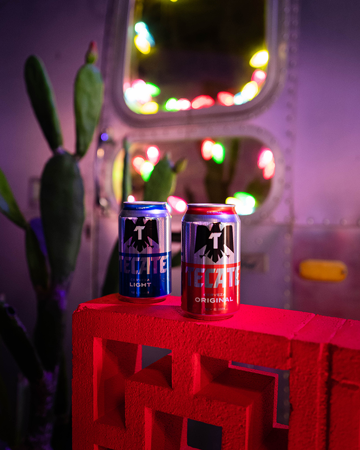 Cans of Tecate on the set of El Patio Tecate