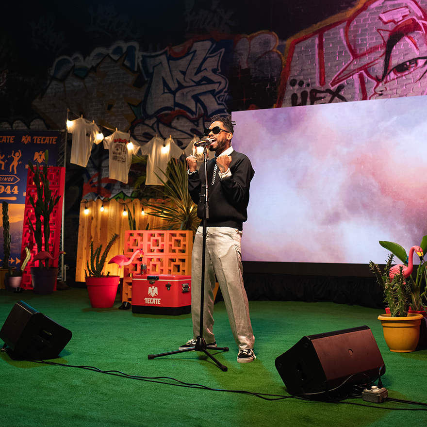 Miguel performing at El Patio Tecate