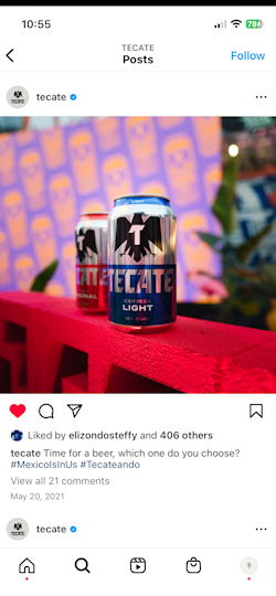 A can of Tecate on the set of El Patio Tecate