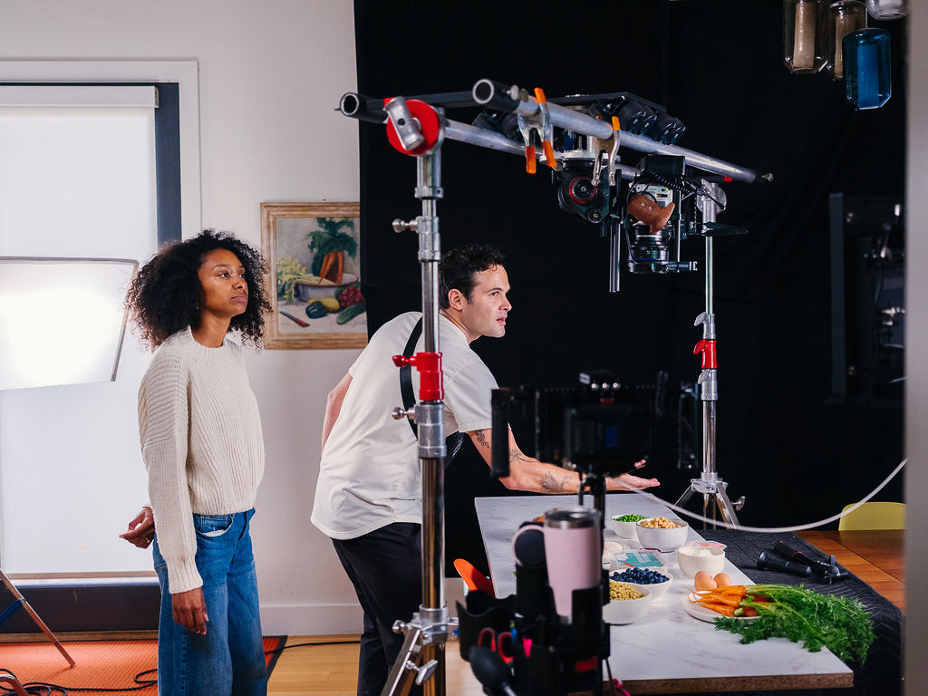 Chris Olfers testing an overhead camera rig