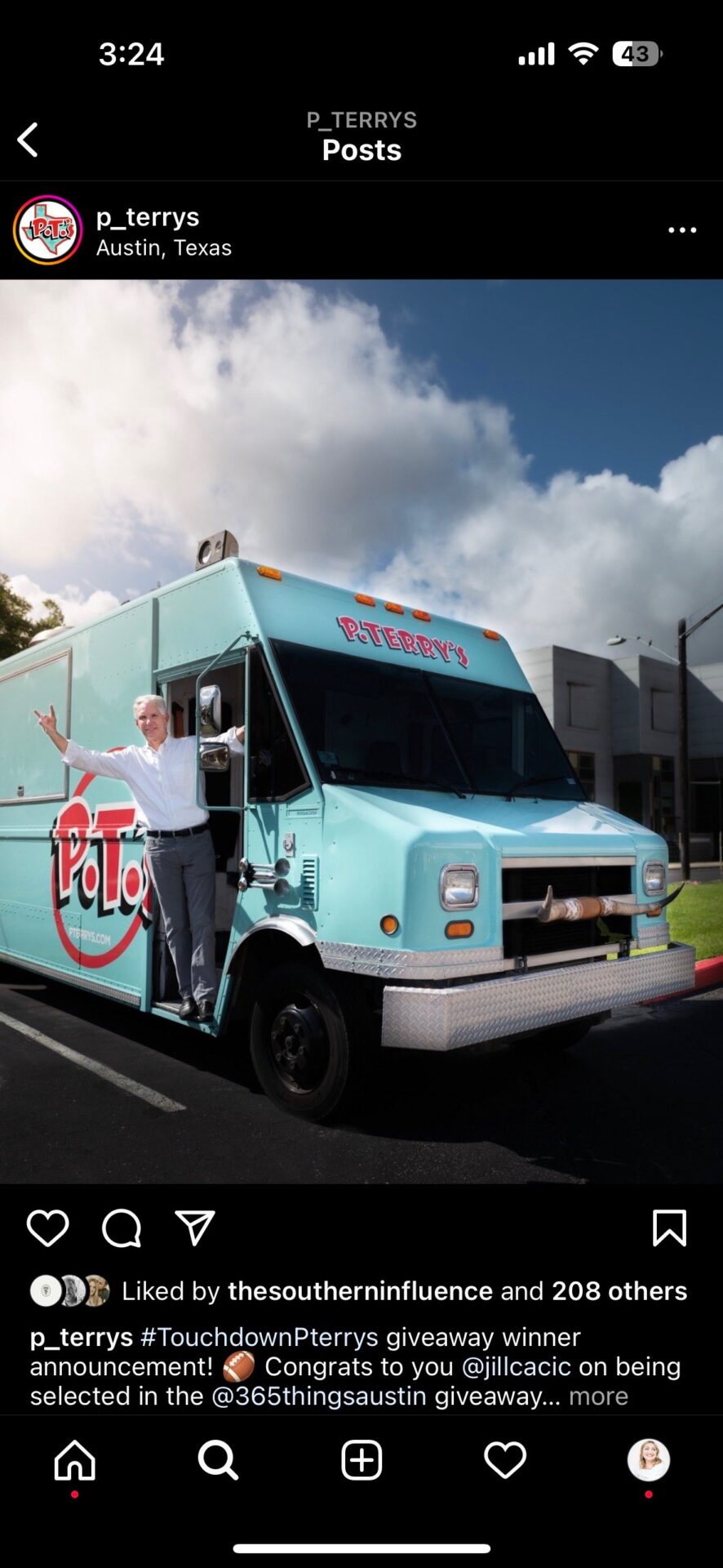 The P. Terry's food truck