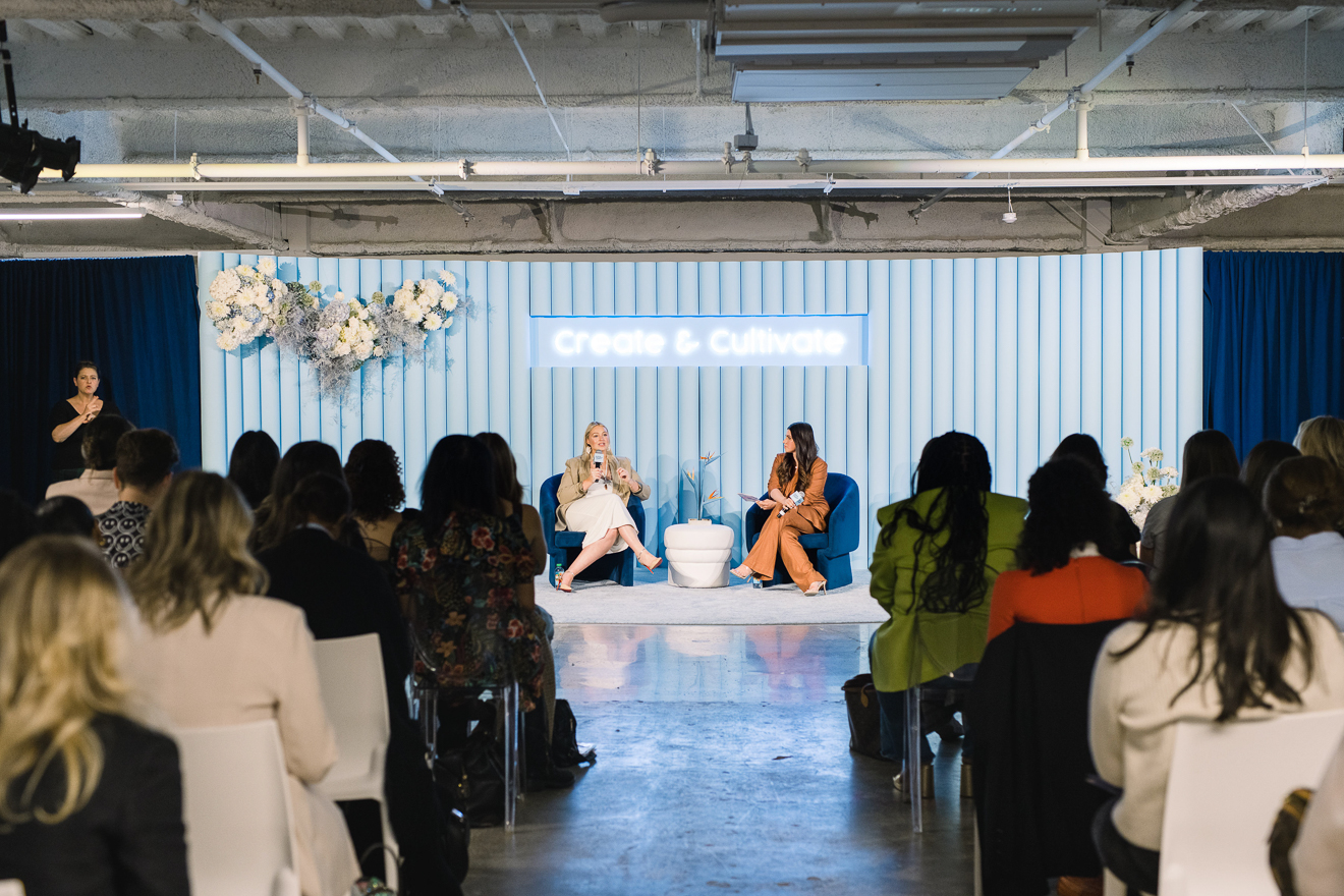 A panel discussion at the Create & Cultivate conference