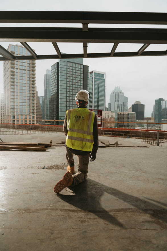 Crew members look on during The Southern Influence's shoot with DPR Construction 
