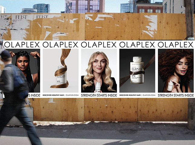 A mock-up of a wildposting featuring Olaplex