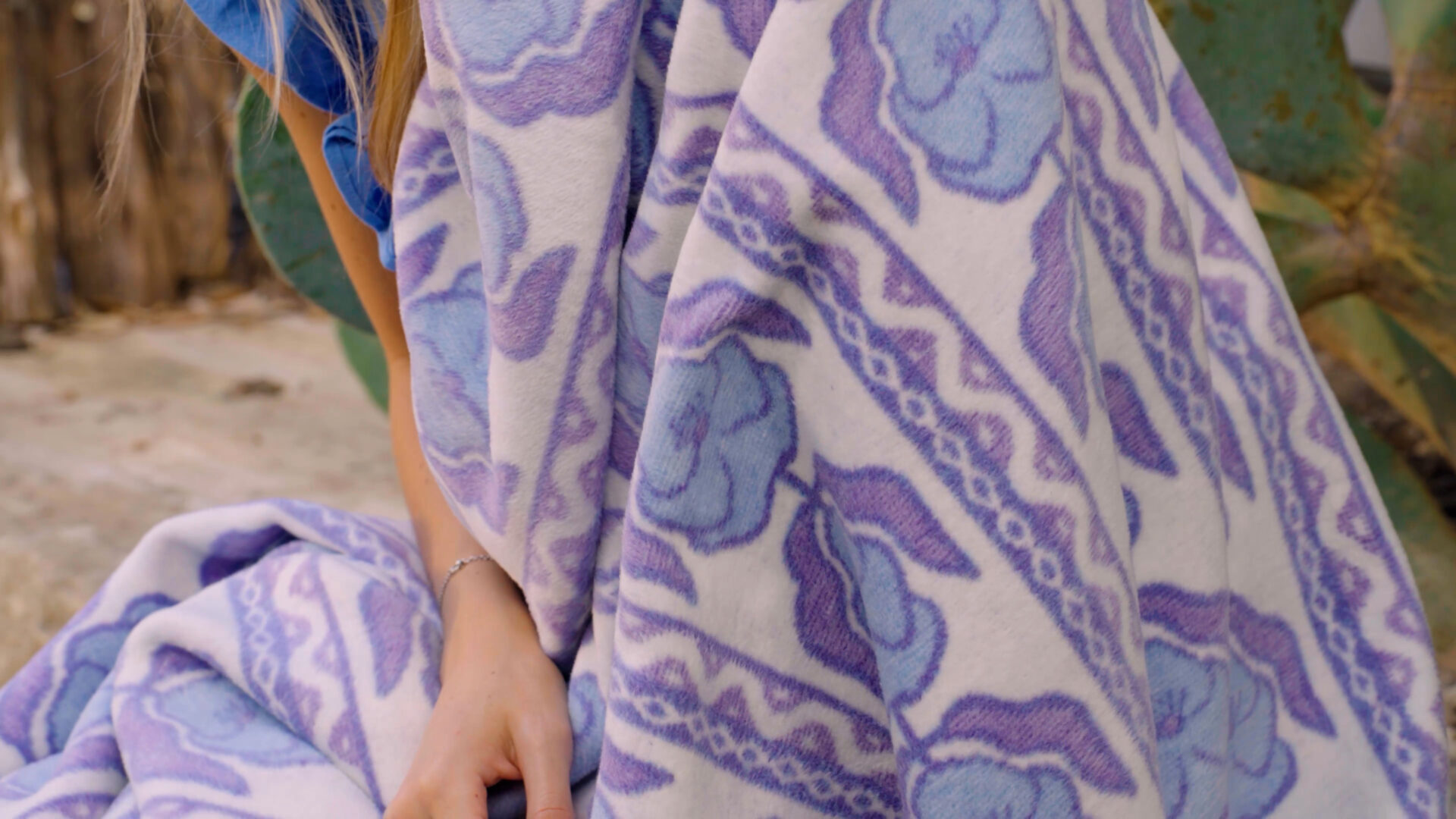Product detail photography of a Chappywrap blanket