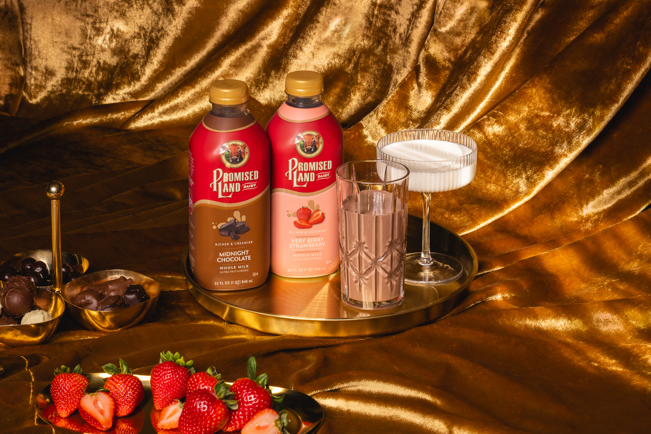 Promised Land Dairy milk product photography