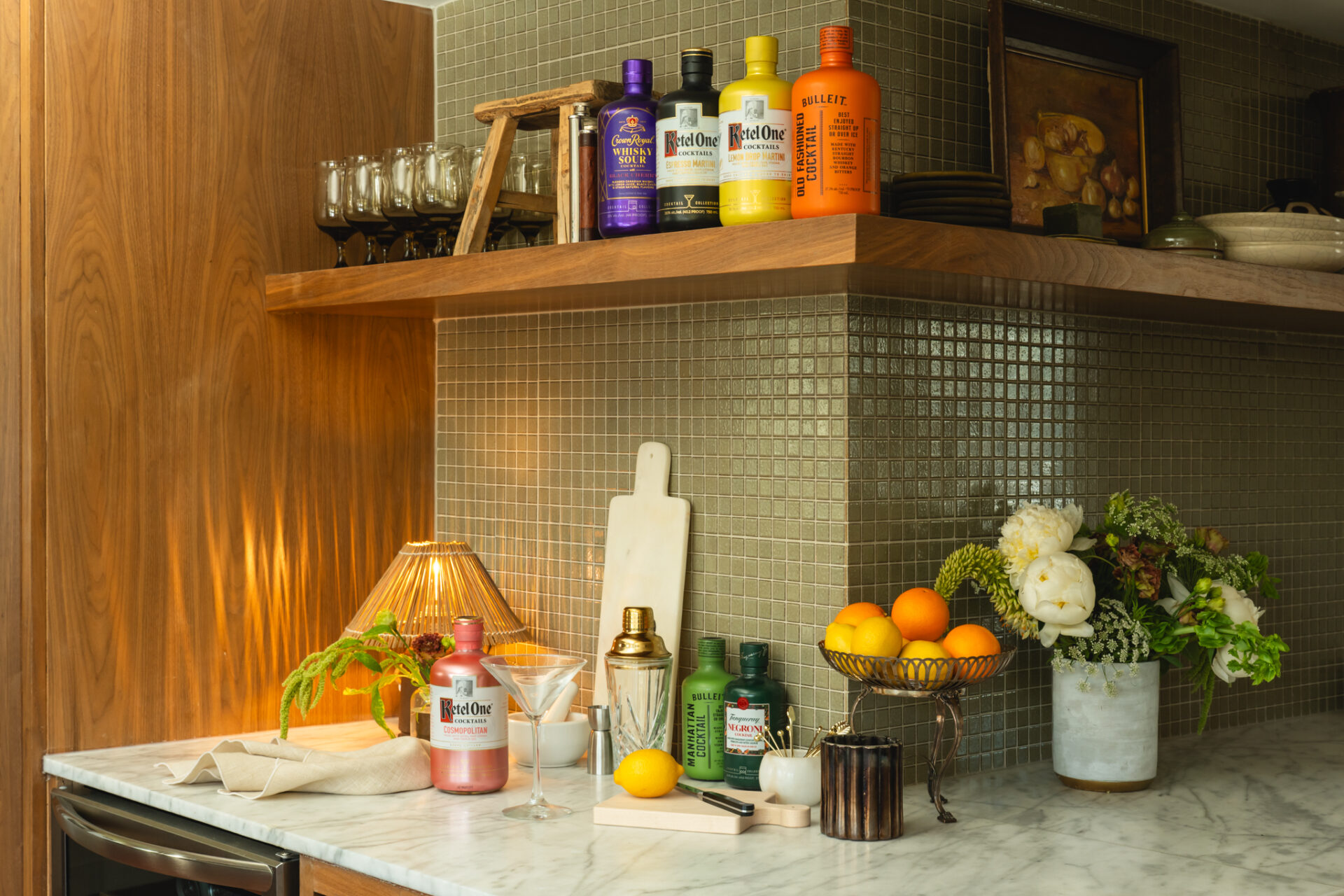 The Cocktail Collection product lineup in a kitchen