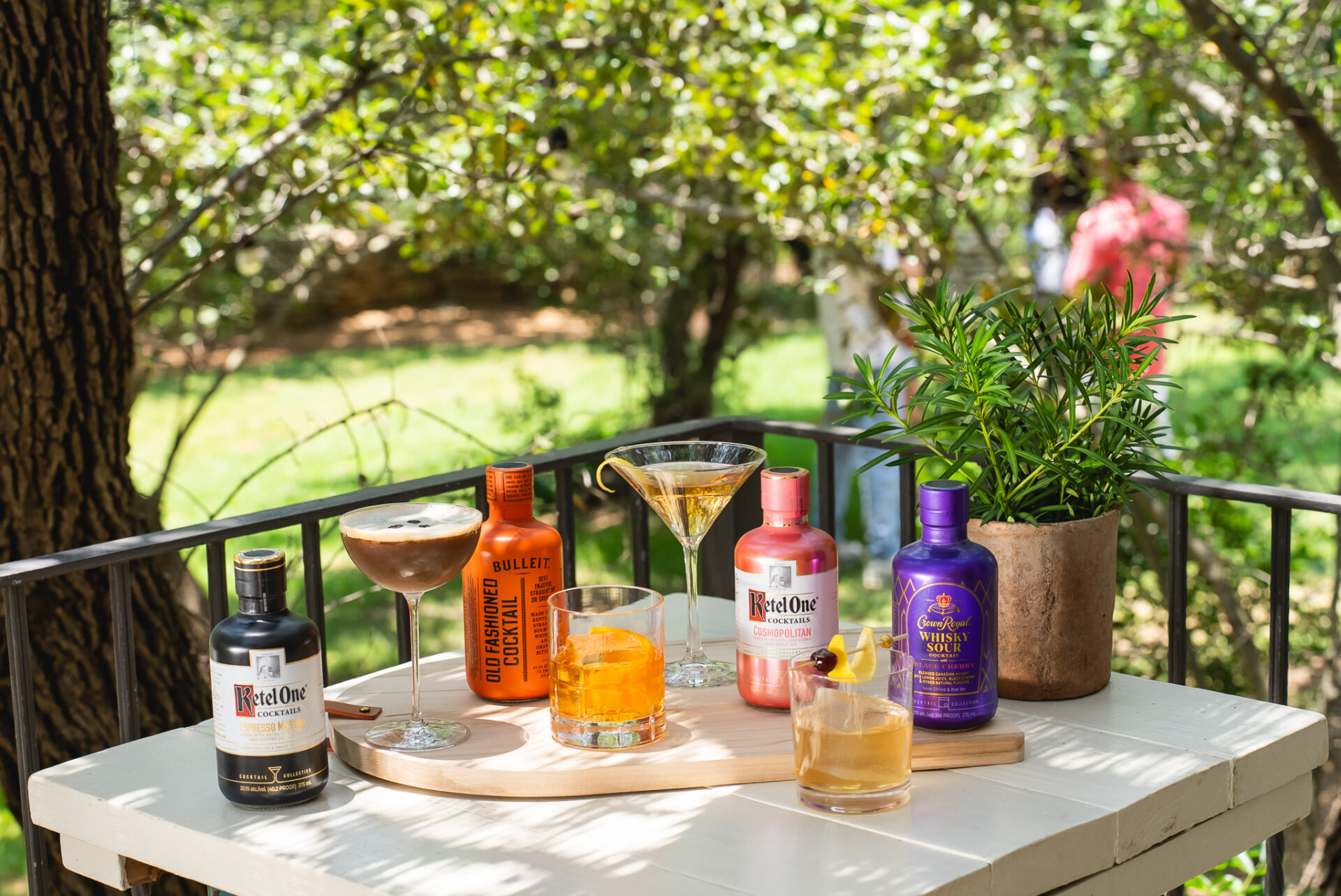 The Cocktail Collection full product portfolio on a patio