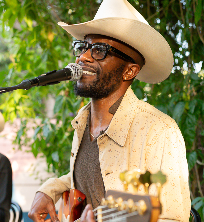 The Bros Fresh perform at the Beyond Meat influencer dinner produced by The Southern Influence in Austin, Texas.